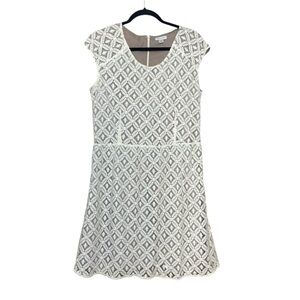 Garnet Hill Multicolored Sheath Dress with Flutter Cap Sleeves